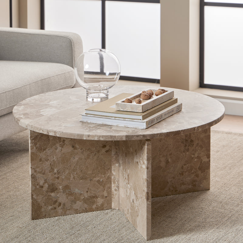Vega Round Coffee Table with Top – Brown – image 4
