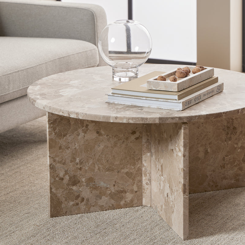 Vega Round Coffee Table with Top – Brown – image 5