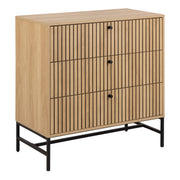 Albany Chest of 3 Drawers in Oak/Black Legs – image 1