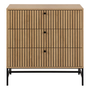 Albany Chest of 3 Drawers in Oak/Black Legs – image 2