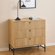Albany Chest of 3 Drawers in Oak/Black Legs – image 6