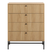 Albany Chest of 4 Drawers in Oak/Black Legs – image 2