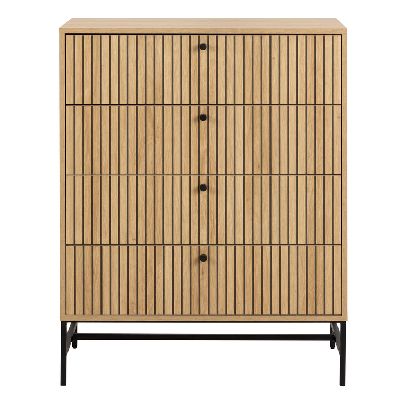 Albany Chest of 4 Drawers in Oak/Black Legs – image 2