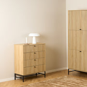 Albany Chest of 4 Drawers in Oak/Black Legs – image 5