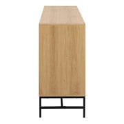 Albany Wide Chest of 6 Drawers in Oak/Black Legs – image 3
