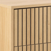 Albany Wide Chest of 6 Drawers in Oak/Black Legs – image 7