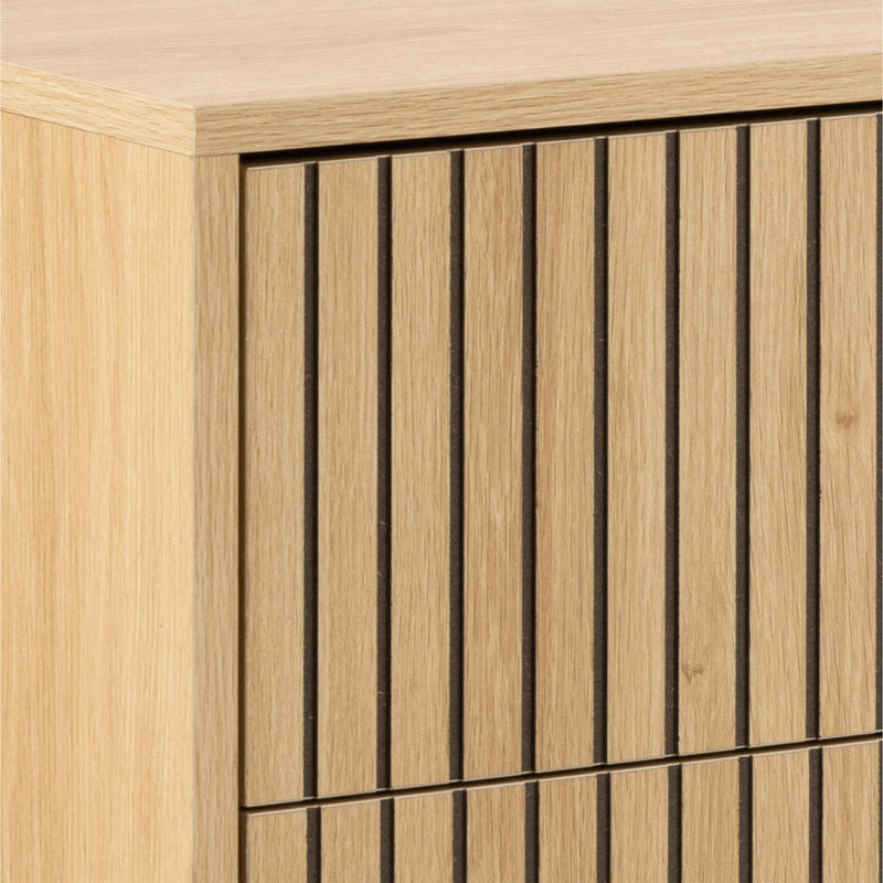 Albany Wide Chest of 6 Drawers in Oak/Black Legs – image 7