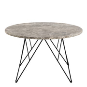 Prunus Round Coffee Table in Brown Marble and Matt Black Coated Steel Base 80x46.4cm – image 2