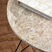 Prunus Round Coffee Table in Brown Marble and Matt Black Coated Steel Base 80x46.4cm – image 5