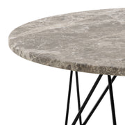Prunus Round Coffee Table in Brown Marble and Matt Black Coated Steel Base 80x46.4cm – image 6