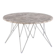 Prunus Round Coffee Table with Grey-Brown Marble Top – image 1