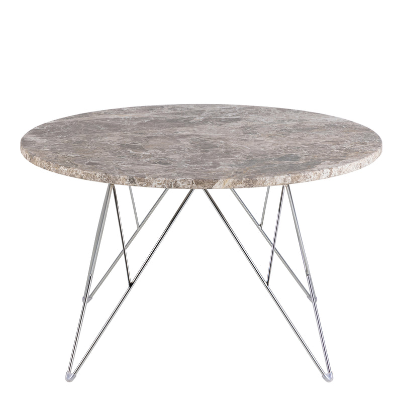 Prunus Round Coffee Table with Grey-Brown Marble Top – image 2