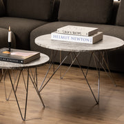 Prunus Round Coffee Table with Grey-Brown Marble Top – image 4