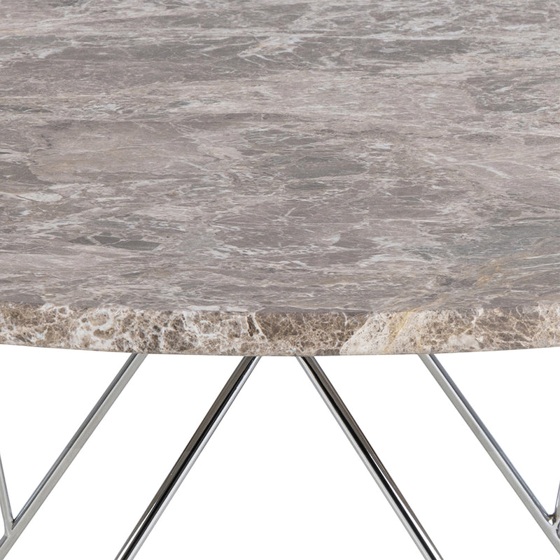 Prunus Round Coffee Table with Grey-Brown Marble Top – image 8