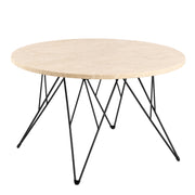 Prunus Round Coffee Table in Matt Beige and Matt Black Coated Steel Base 80x46.4cm – image 1