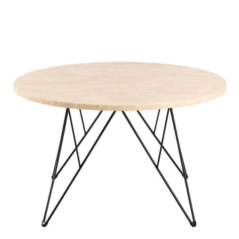 Prunus Round Coffee Table in Matt Beige and Matt Black Coated Steel Base 80x46.4cm – image 2
