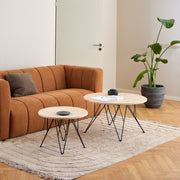 Prunus Round Coffee Table in Matt Beige and Matt Black Coated Steel Base 80x46.4cm – image 3