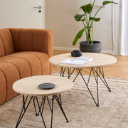 Prunus Round Coffee Table in Matt Beige and Matt Black Coated Steel Base 80x46.4cm – image 4
