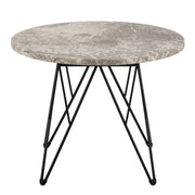 Prunus round Side Table in Grey Marble and Black Coated Steel Base 55x41.4cm – image 2