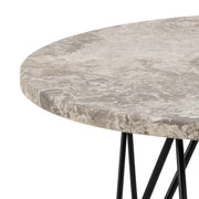 Prunus round Side Table in Grey Marble and Black Coated Steel Base 55x41.4cm – image 5