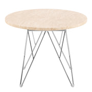 Prunus Round Side Table in Matt Beige and Chrome Steel Base 55x41.4cm – image 2