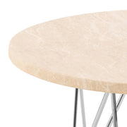 Prunus Round Side Table in Matt Beige and Chrome Steel Base 55x41.4cm – image 5