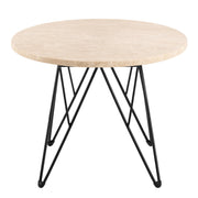 Prunus Round Side Table in Matt Beige and Black Coated Steel Base 55x41.4cm – image 2