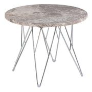 Prunus Round Side Table with Grey-Brown Marble Top – image 1