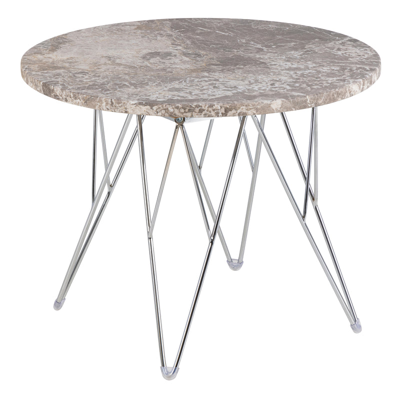 Prunus Round Side Table with Grey-Brown Marble Top – image 1