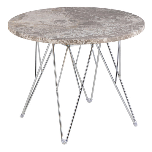 Prunus Round Side Table with Grey-Brown Marble Top – image 1