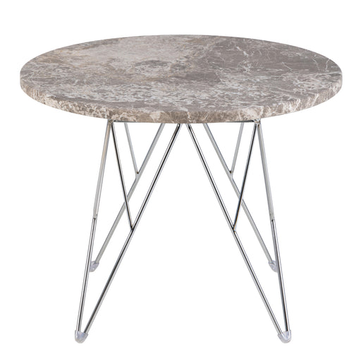 Prunus Round Side Table with Grey-Brown Marble Top – image 2