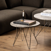 Prunus Round Side Table with Grey-Brown Marble Top – image 4