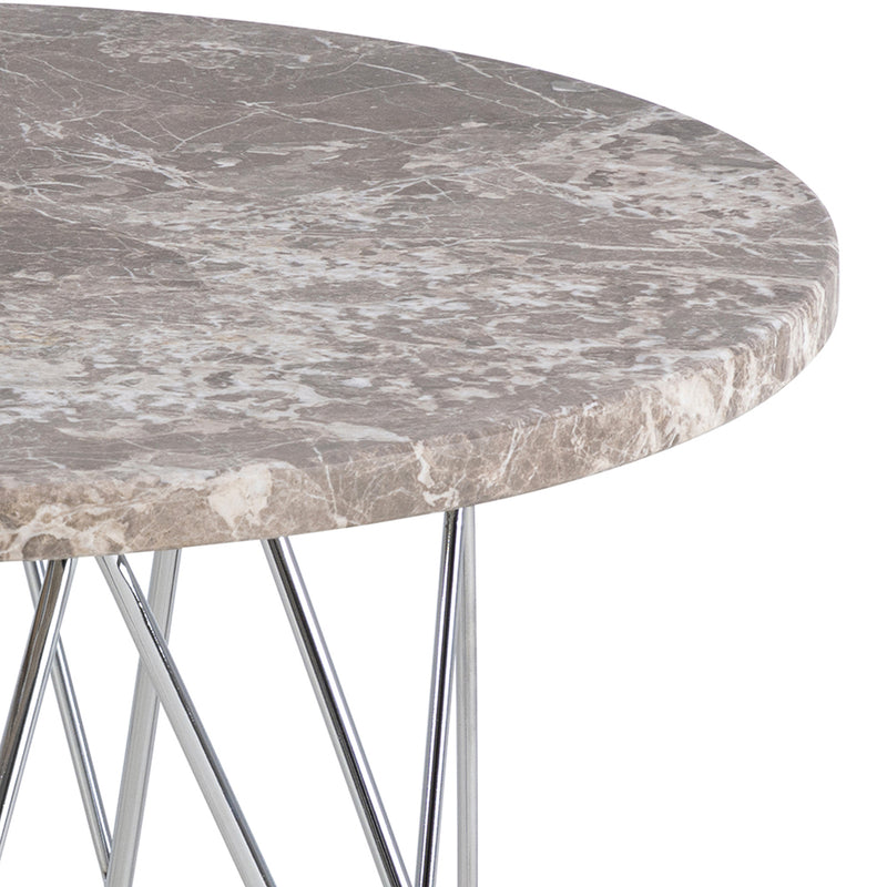 Prunus Round Side Table with Grey-Brown Marble Top – image 7