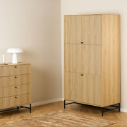 Albany Wardrobe 4 Doors in Black/Oak – image 5