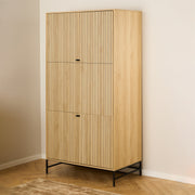Albany Wardrobe 4 Doors in Black/Oak – image 7