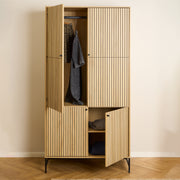 Albany Wardrobe 4 Doors in Black/Oak – image 8