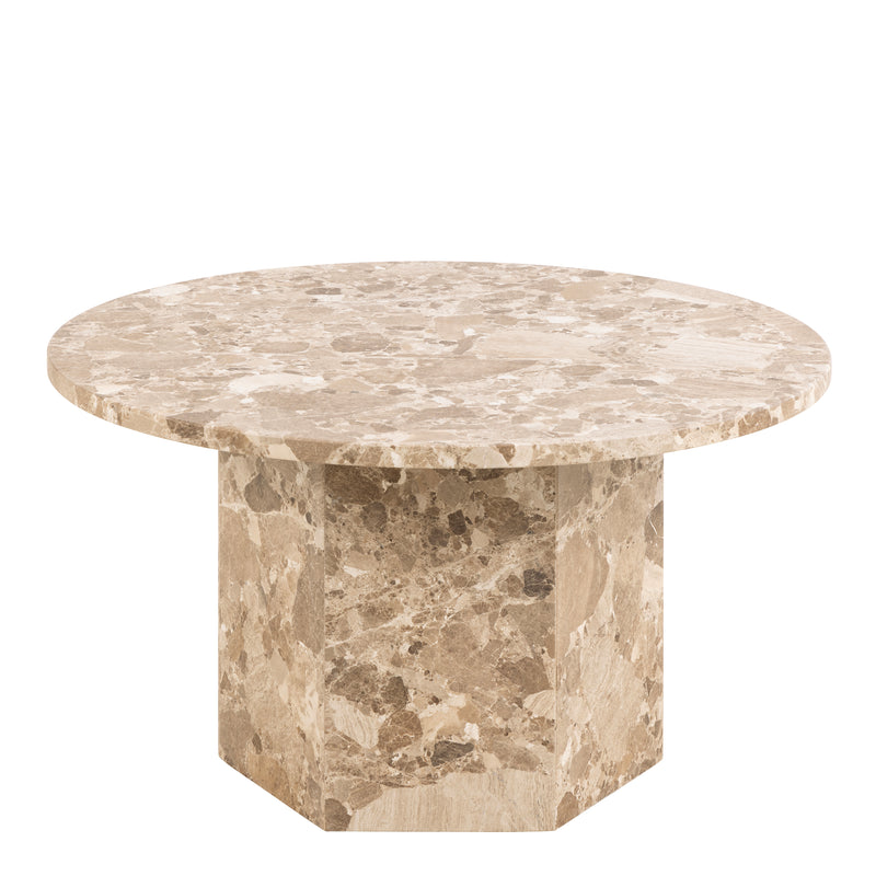 Naxos Round Coffee Table in Brown Marble – image 1
