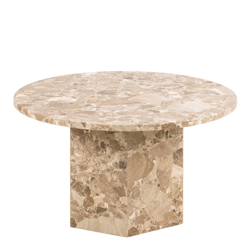 Naxos Round Coffee Table in Brown Marble – image 2