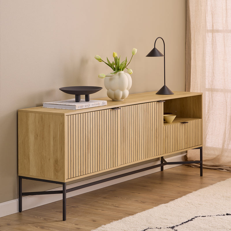 Jaipur Sideboard With 2 Doors and 2 Shelves in Oak – image 5