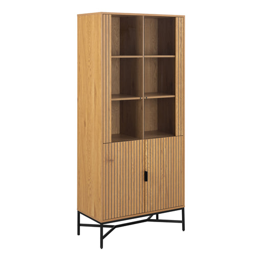 Jaipur Display Cabinet With 4 doors and 6 Shelves in Wild Oak – image 1
