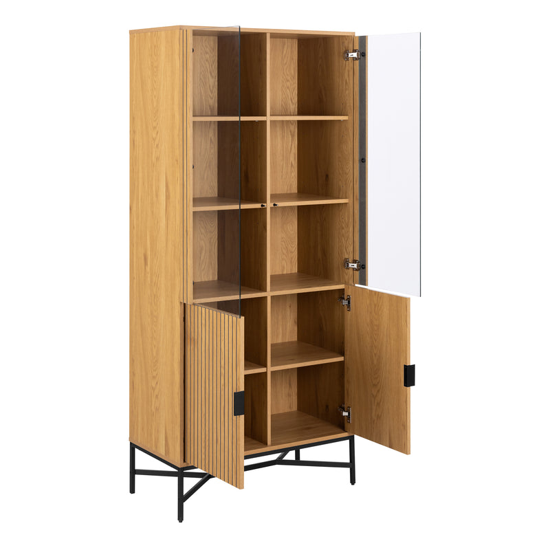 Jaipur Display Cabinet With 4 doors and 6 Shelves in Wild Oak – image 4