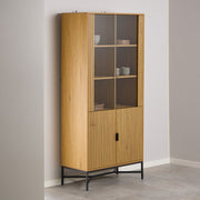 Jaipur Display Cabinet With 4 doors and 6 Shelves in Wild Oak – image 5