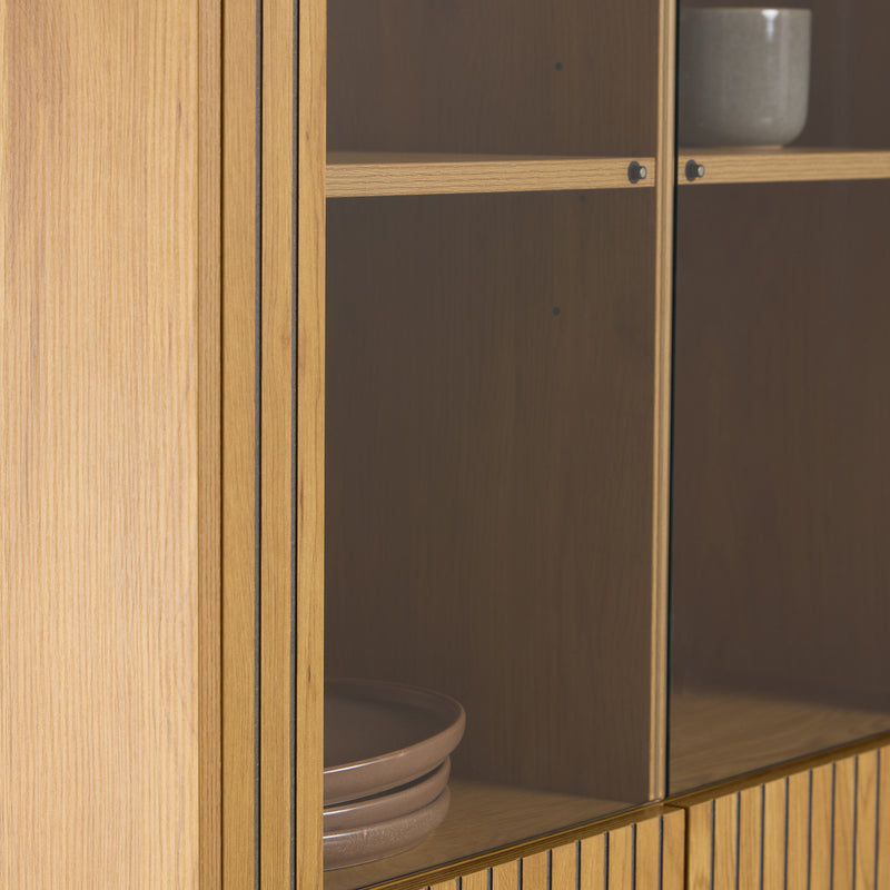 Jaipur Display Cabinet With 4 doors and 6 Shelves in Wild Oak – image 7