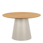Soli Round Dining Table in Oak/Grey 120x75cm Included 4 Ella Swivel Beige Dining Chair – image 2