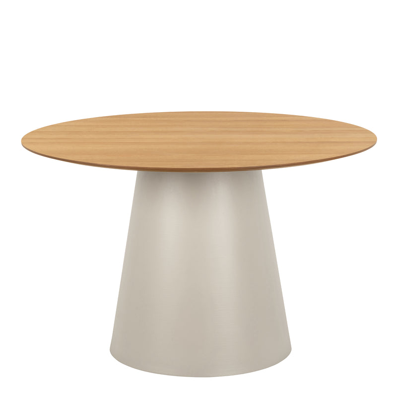 Soli Round Dining Table in Oak/Grey 120x75cm Included 4 Ella Swivel Beige Dining Chair – image 3