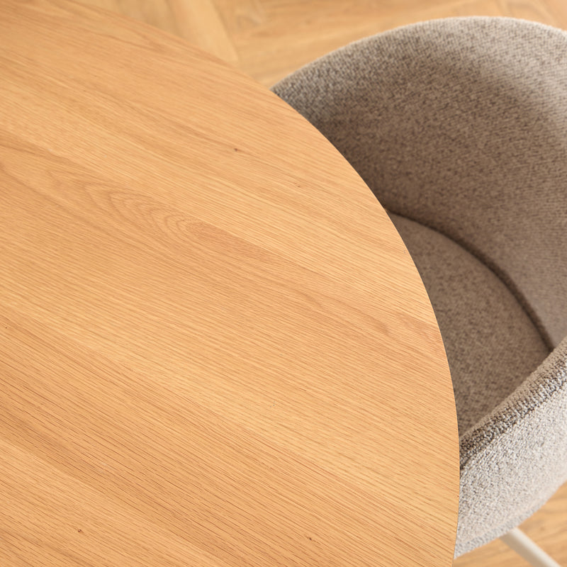 Soli Round Dining Table in Oak/Grey 120x75cm Included 4 Ella Swivel Beige Dining Chair – image 4