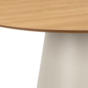 Soli Round Dining Table in Oak/Grey 120x75cm Included 4 Ella Swivel Beige Dining Chair – image 5