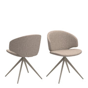 Soli Round Dining Table in Oak/Grey 120x75cm Included 4 Ella Swivel Beige Dining Chair – image 6