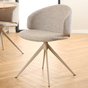 Soli Round Dining Table in Oak/Grey 120x75cm Included 4 Ella Swivel Beige Dining Chair – image 8