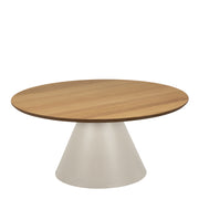 Soli Round Coffee Table in Oak/Grey 85x40cm – image 1